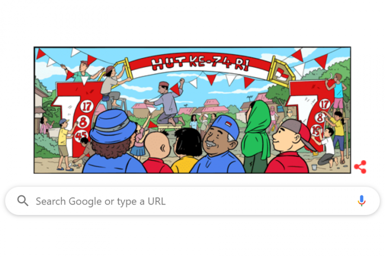 Doodle Google Rayakan Kemerdekaan Indonesia